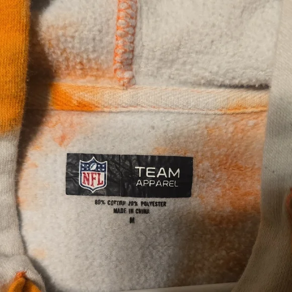 NFL Team Apparel Orange and White Hoodie Worn Few Times - Picture 2 of 3
